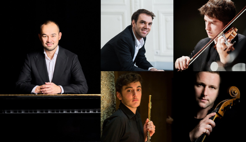 Des musiciens jouant du violon lors d’un concert de musique classique à Genève